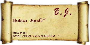 Buksa Jenő névjegykártya