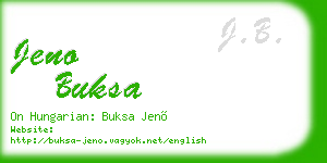 jeno buksa business card