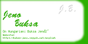 jeno buksa business card